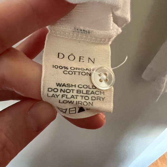 Doen White Ribbed Henley Top - Picture 5 of 5